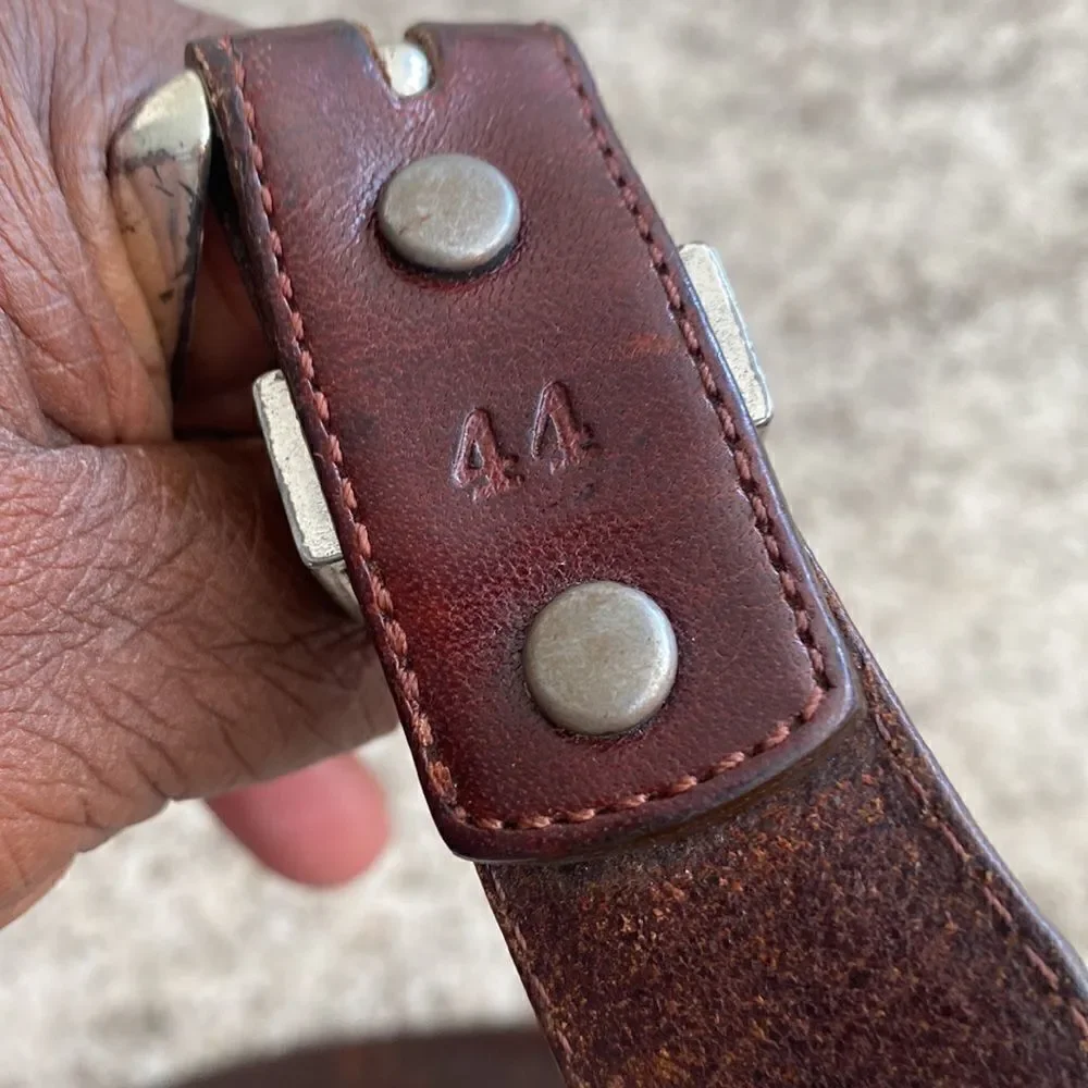 Onyx by Brighton Toronto Taper Leather Belt Brown 44